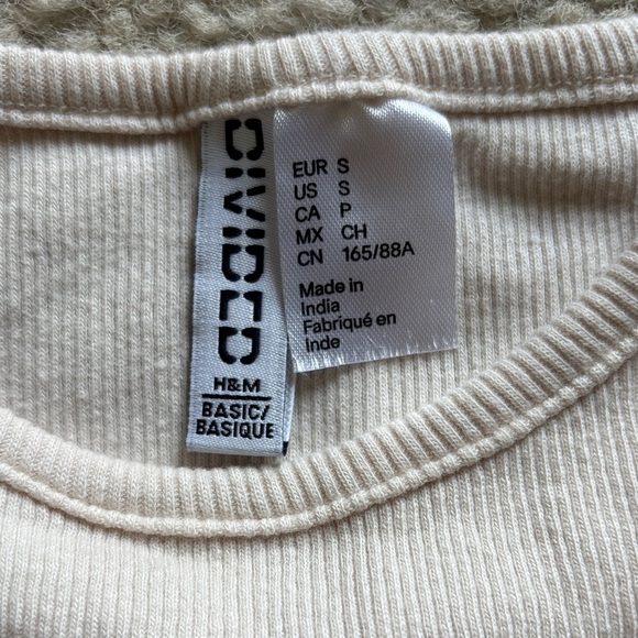 H&M Cream Ribbed Knit Top - Picture 2 of 2